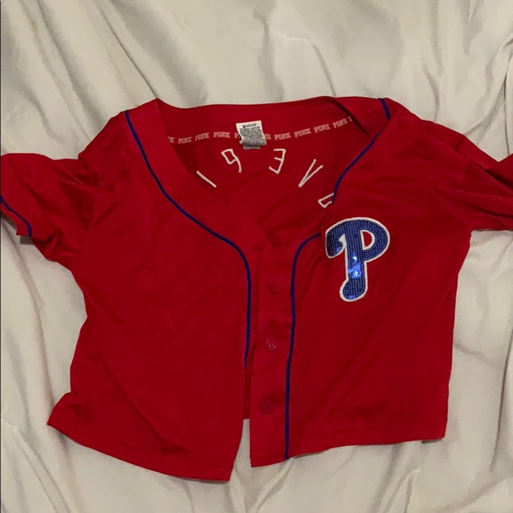 PHILLIES pink crop jersey